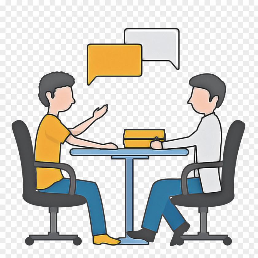 Computer Desk Interaction Job Conversation Cartoon Sharing Furniture PNG