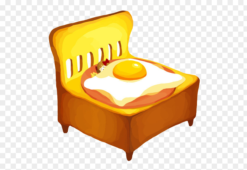 Poached Bed Fried Egg Toast Breakfast Food PNG