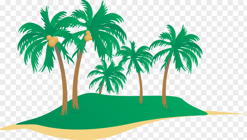 Coconut Tree Vector Beach Seaside Resort Clip Art PNG