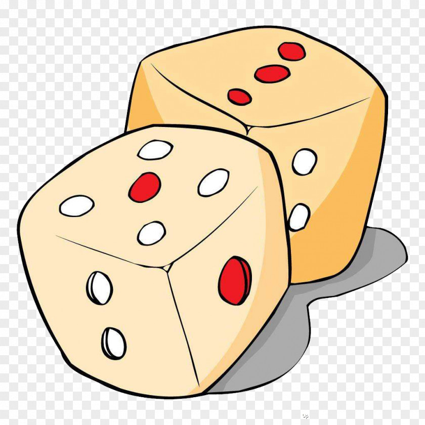 Cute Hand Painted Dice Game Clip Art PNG