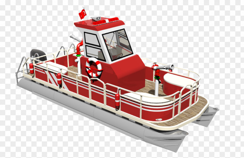 Pontoon Boat Fireboat Float Firefighter PNG