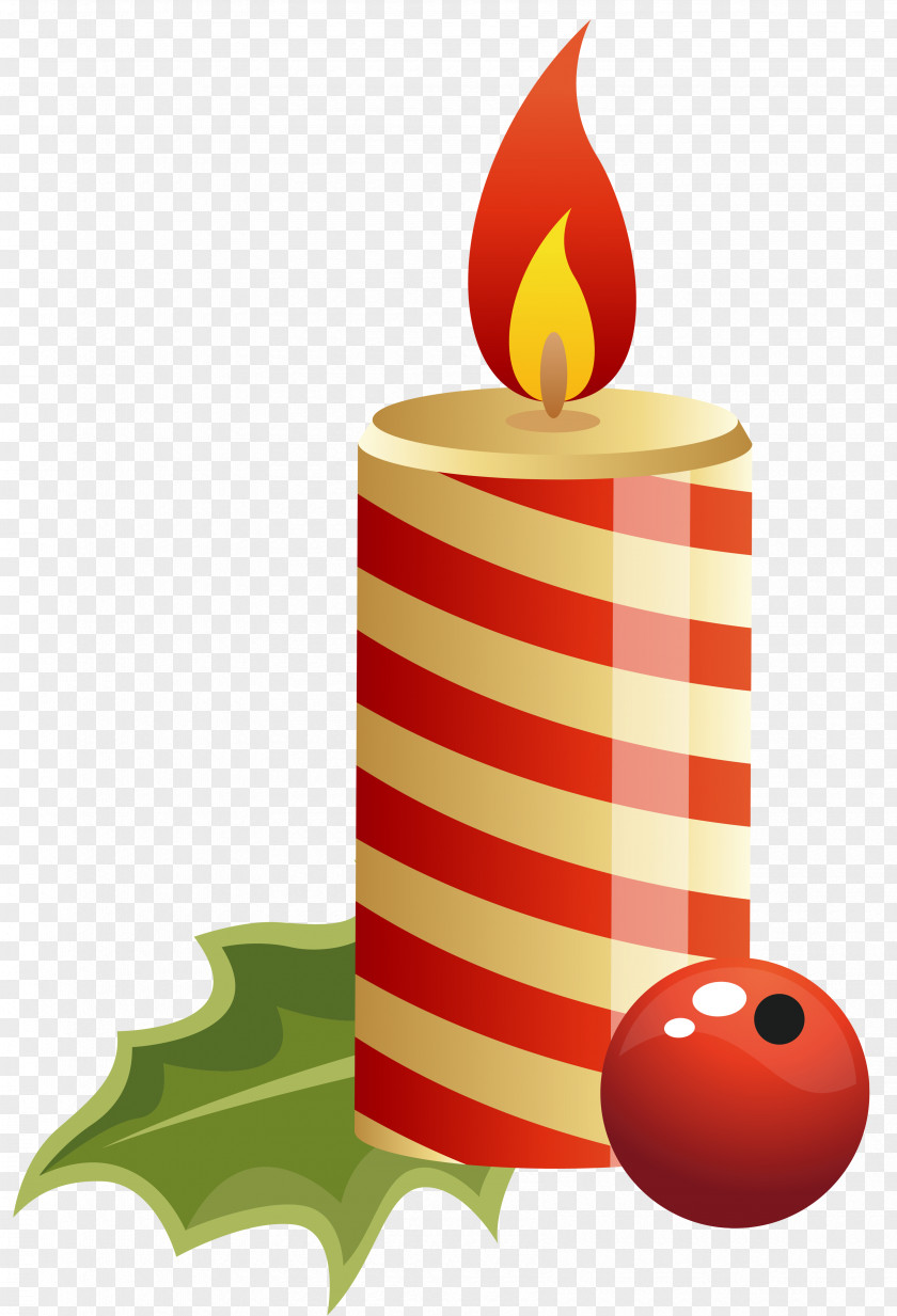 Red Christmas Candle Clipart Image Public Holiday Tradition 25 December PNG