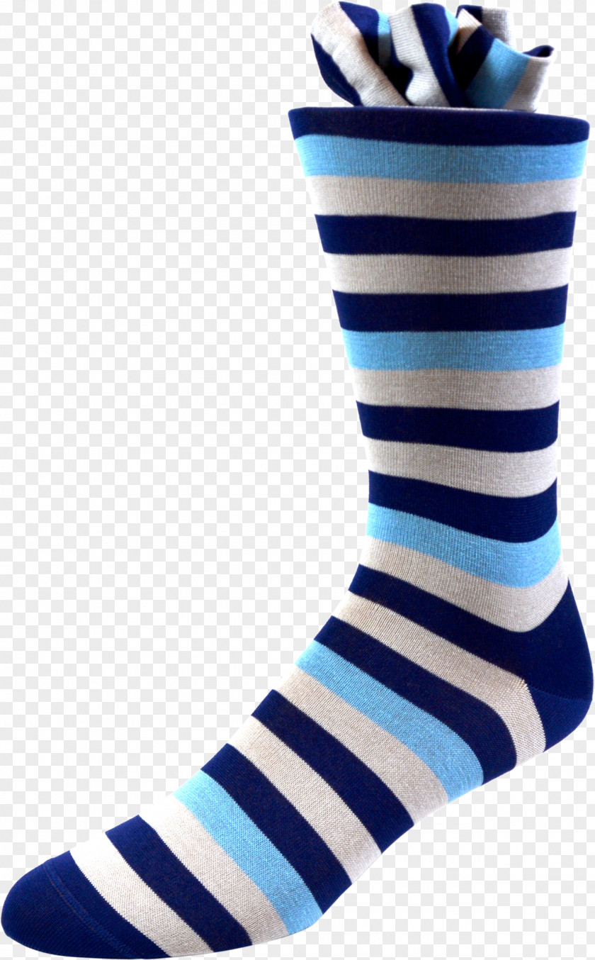Striped Stockings Cobalt Blue Shoe SOCK'M PNG