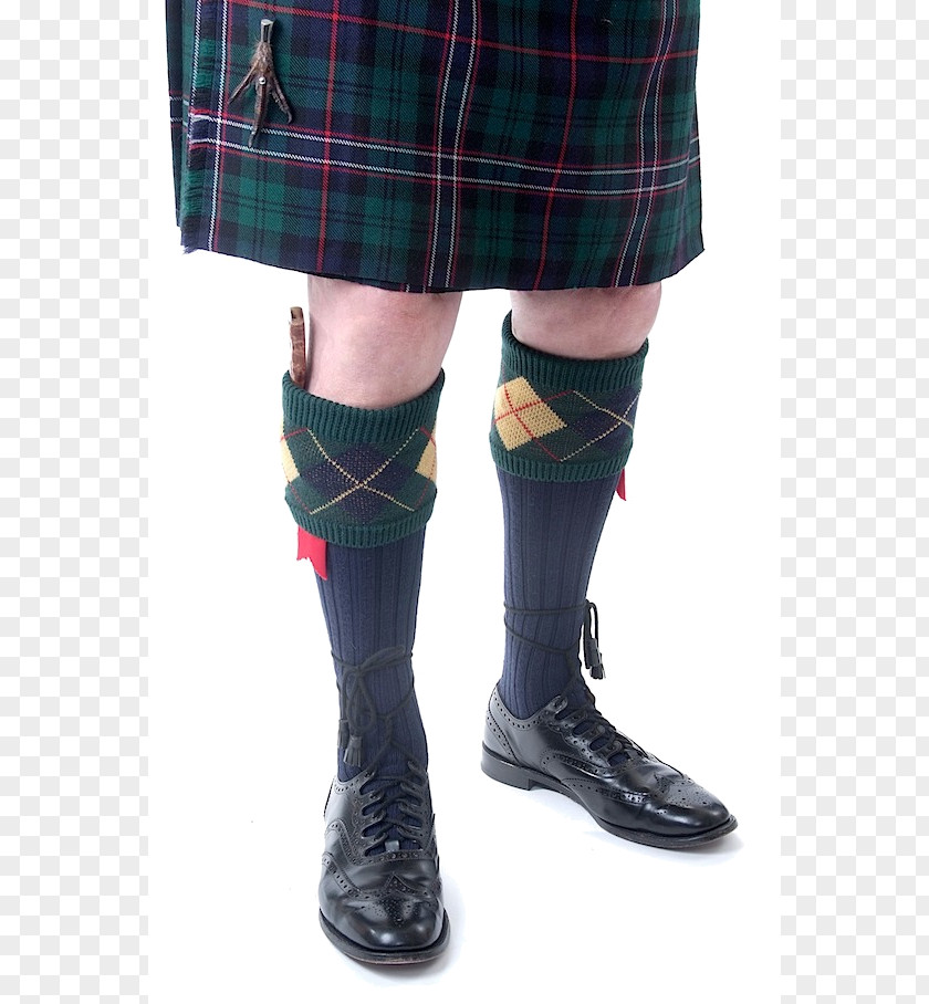 Argyle Pattern Tartan Kilt Highland Dress Sock PNG