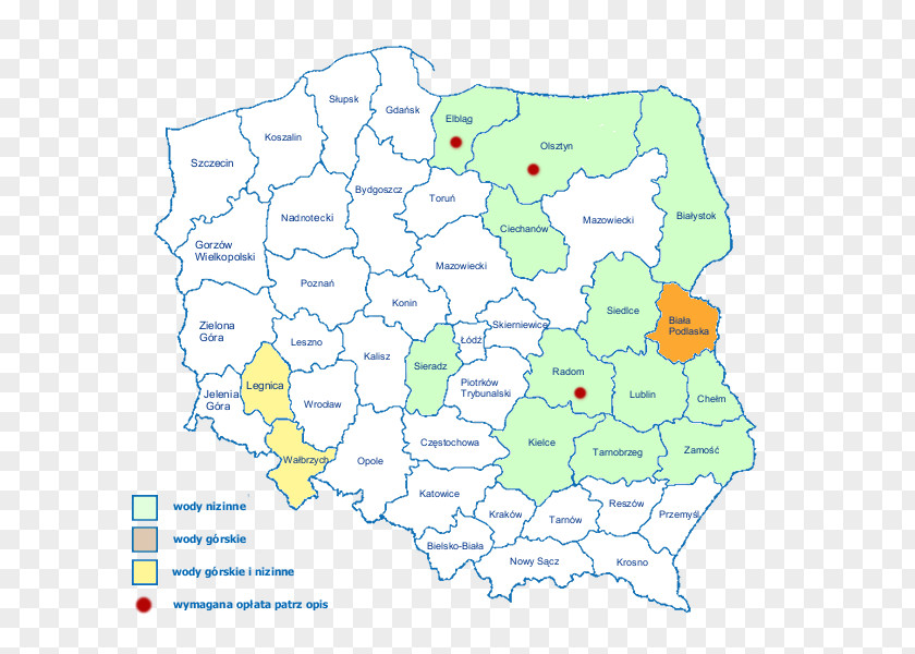 Map Polski Związek Wędkarski. Okręg Chełm Zamość PNG