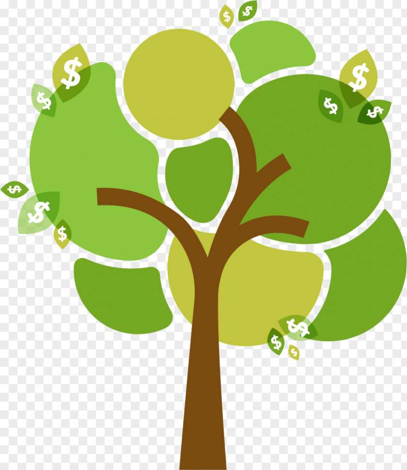 Money Tree Infographic Green PNG