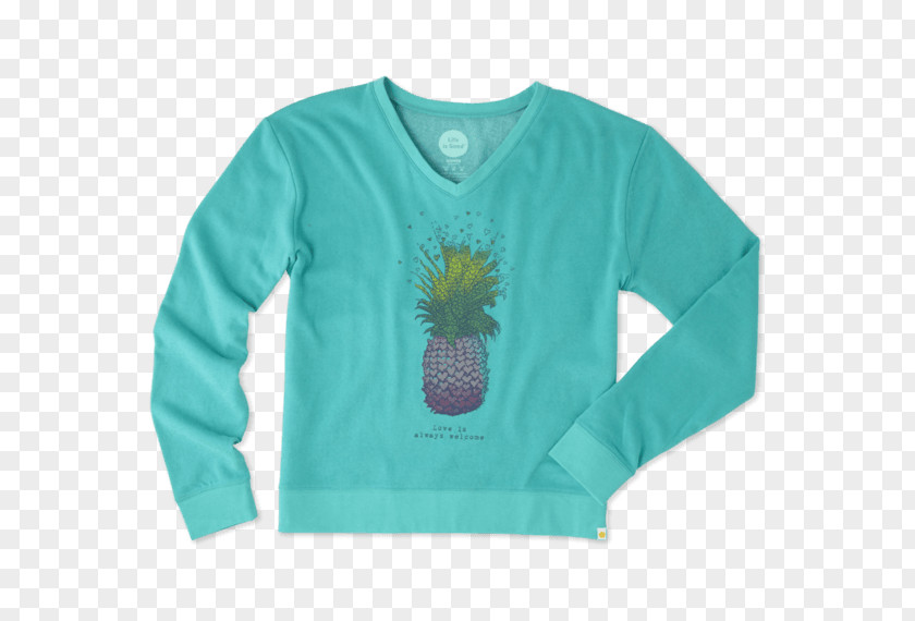 T-shirt Long-sleeved Green Sweater PNG