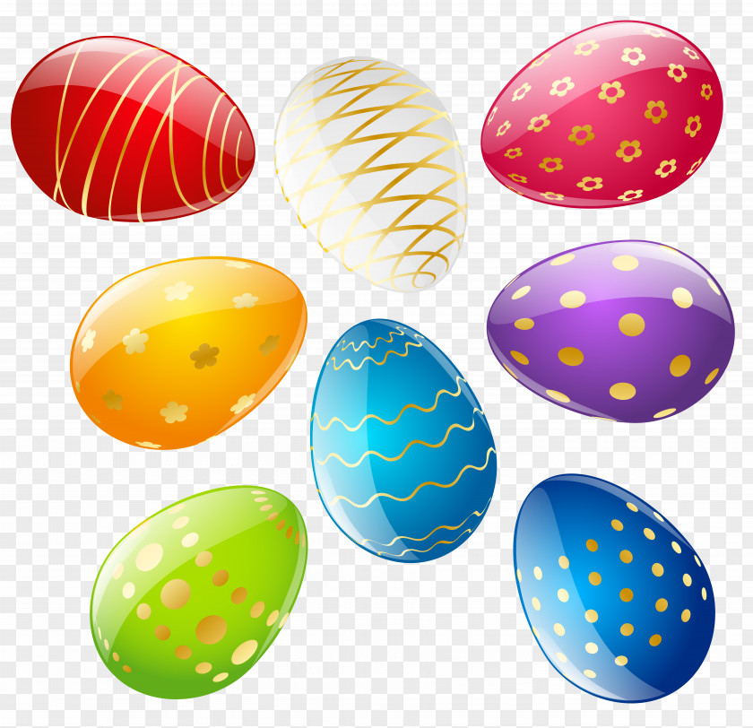 Transparent Easter Deco Eggs Set Clipart Red Egg Clip Art PNG