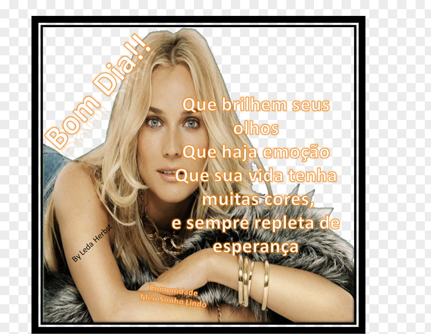 Bom Dia Diane Kruger Blond Album Cover Brown Hair Font PNG