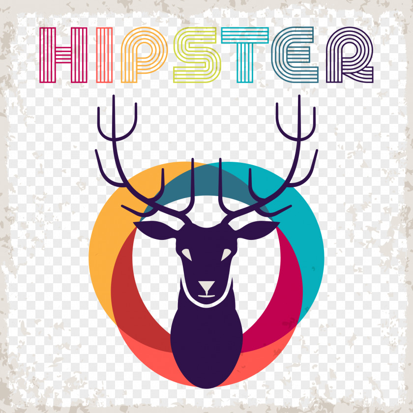 Deer Retro Style Euclidean Vector PNG