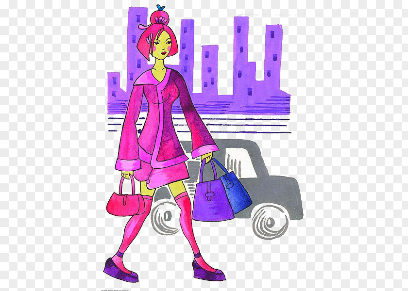 Cartoon Woman Shopping Stock Photography Clip Art PNG