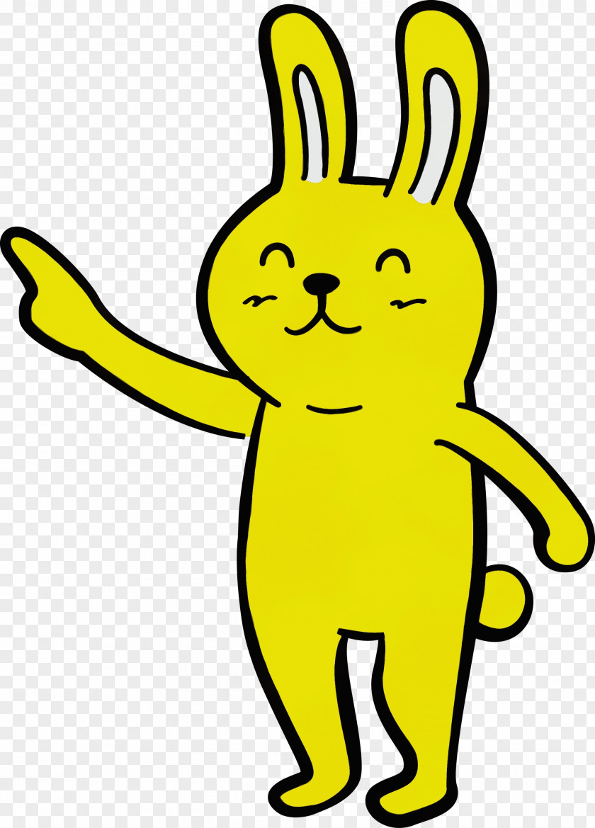 Cartoon Animal Figurine Yellow Whiskers Rabbit PNG