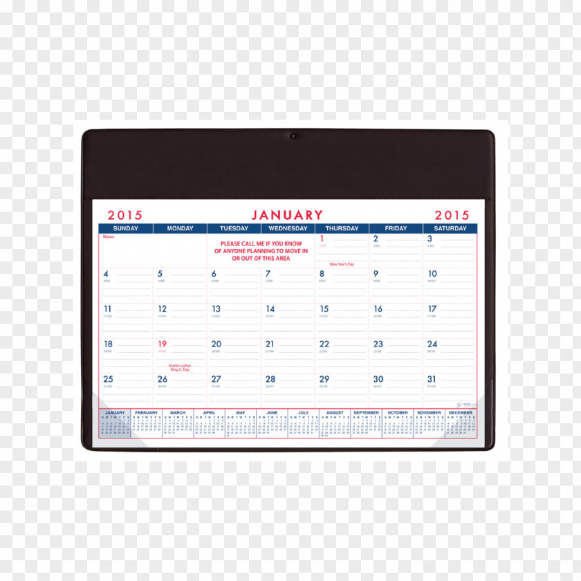 Color Calendar Desk Pad Paper Advertising PNG
