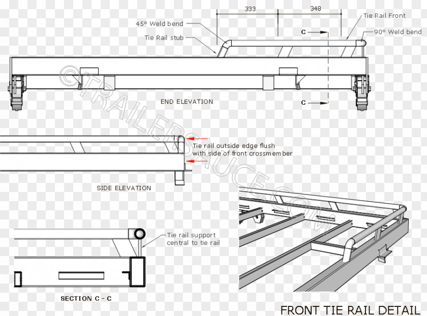 Railing Detail Technical Drawing Engineering Diagram Product Design PNG