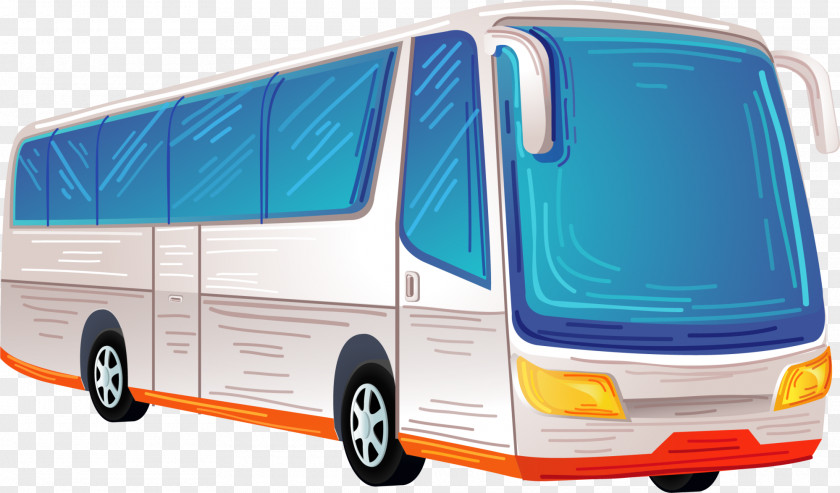 Blue Cartoon Car Tour Bus Service Coach PNG