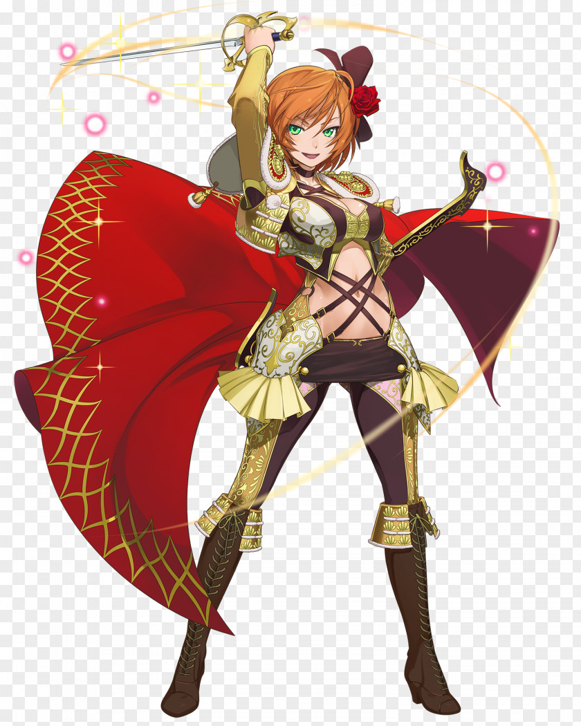 Female Swordsman Costume Design Character Piñata PNG