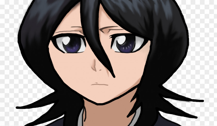 Rukia Bleach Eyebrow Black Hair Coloring PNG