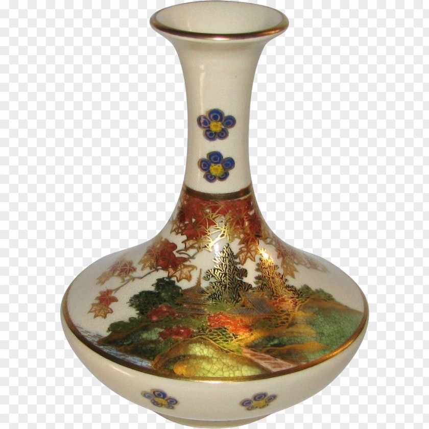 Vase Satsuma Ware Porcelain Pottery Koshida PNG