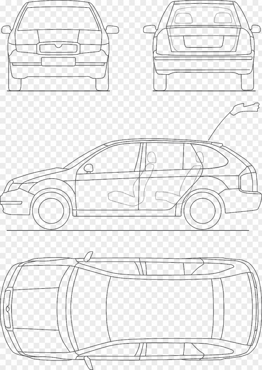 Car Parts Blueprint Drawing PNG
