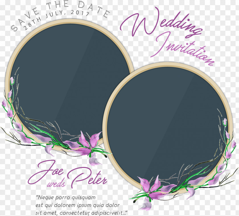 Couple Photo Wedding Invitation Download PNG