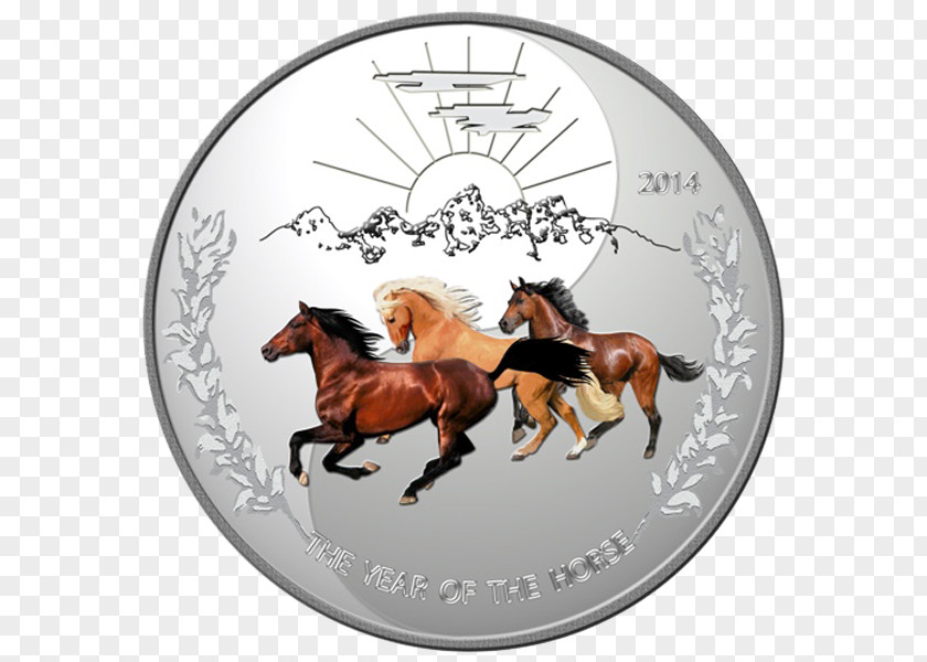 Silver Horseshoe Horse Coin Proof Coinage PNG