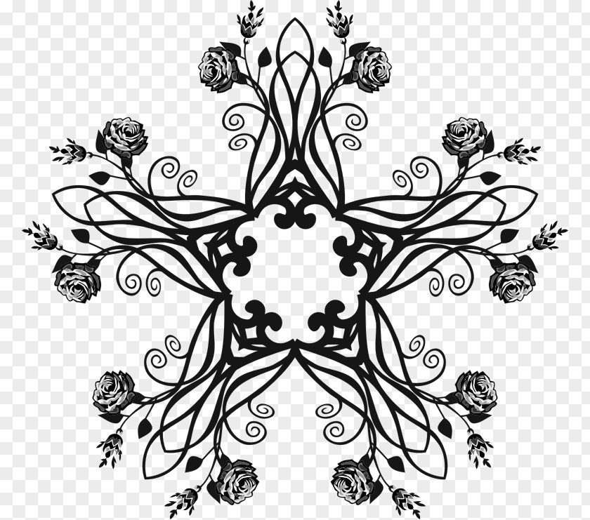 Abstract Flower Black And White Visual Arts Clip Art PNG