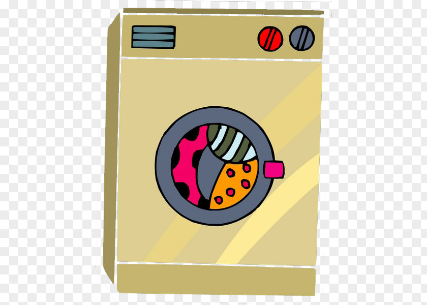 Cartoon Washing Machine Home Appliance PNG