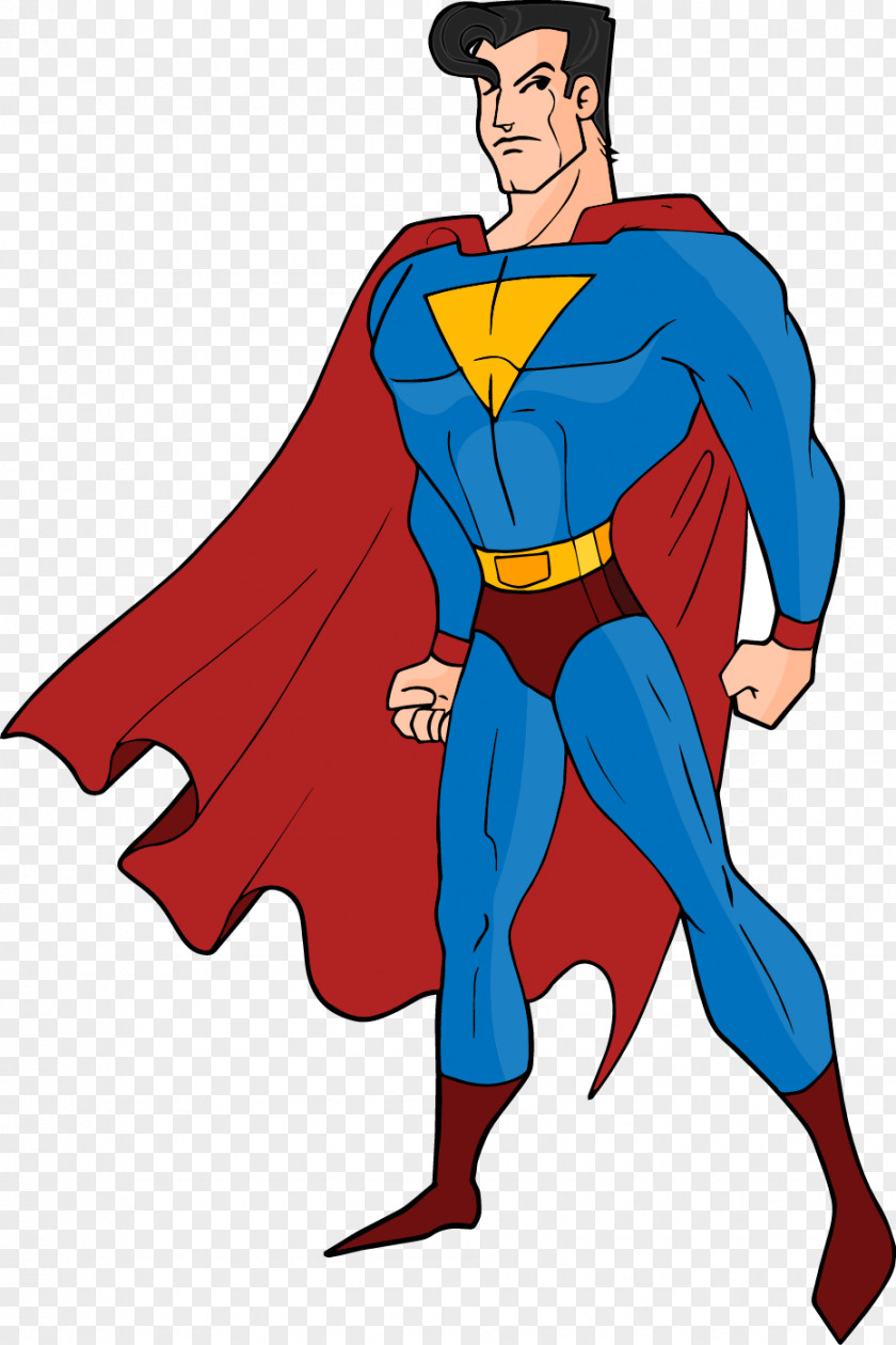 Vector Hand-drawn Cartoon Superman Clark Kent Superhero Comics Download Euclidean PNG