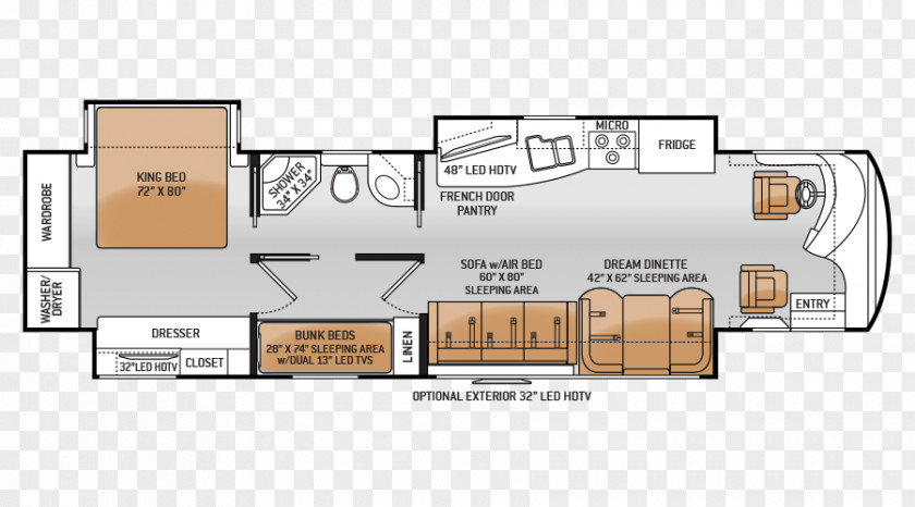Design Floor Plan Campervans Motorhome Bunk Bed PNG