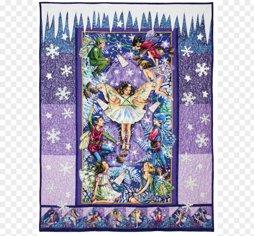 The Fairy Scatters Flowers Quilt Flower Fairies Garden Tapestry PNG