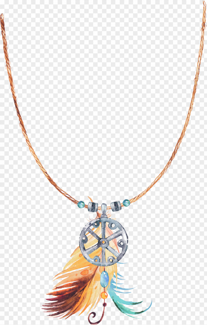 Hand-painted Necklace Tribe Gemstone PNG