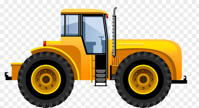 Yellow Tractor Car Euclidean Vector PNG