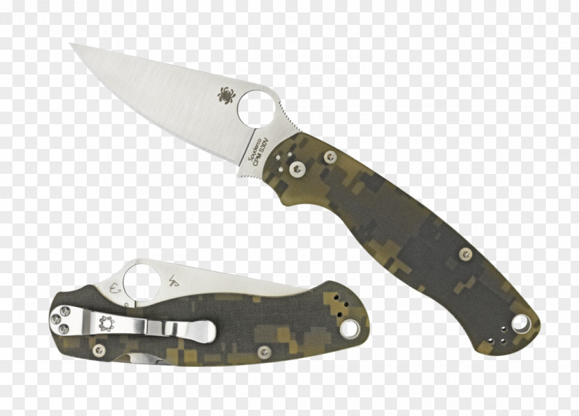 Military Equipment Pocketknife Spyderco CPM S30V Steel Blade PNG