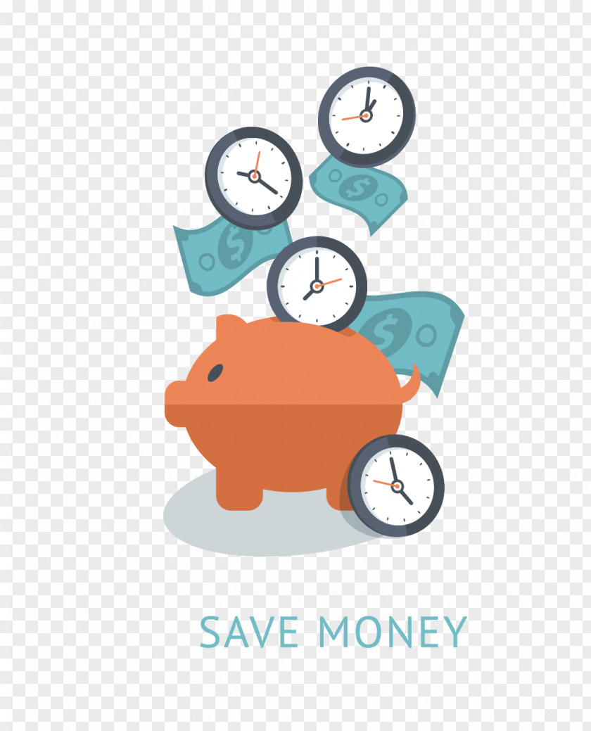 Piggy Save Time And Money Jar Icon PNG