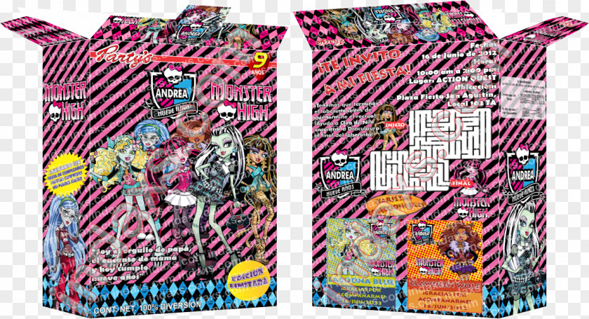 Cereal Cartoon Textile Monster High Birthday PNG