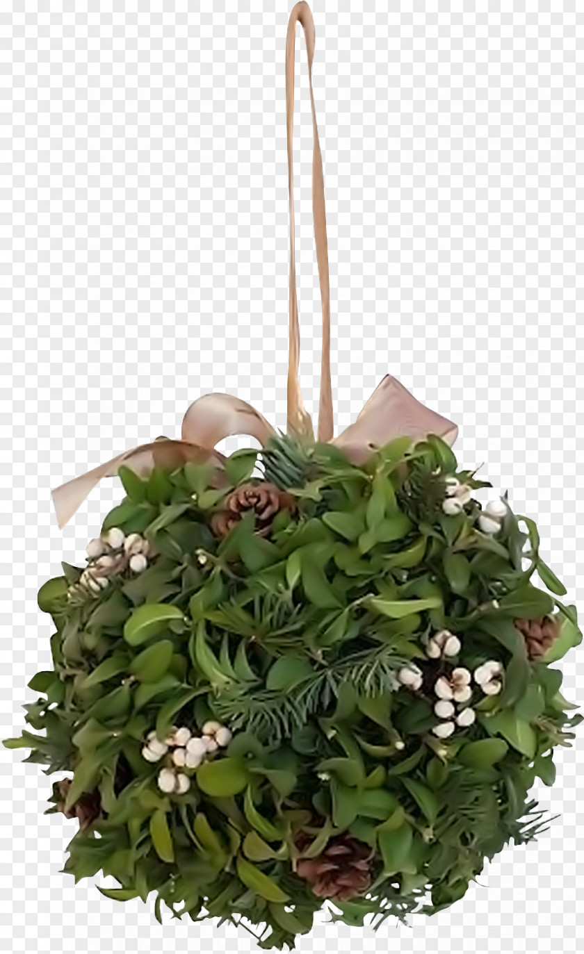 Green Ball Floral Design Christmas Flower Bouquet Clip Art PNG