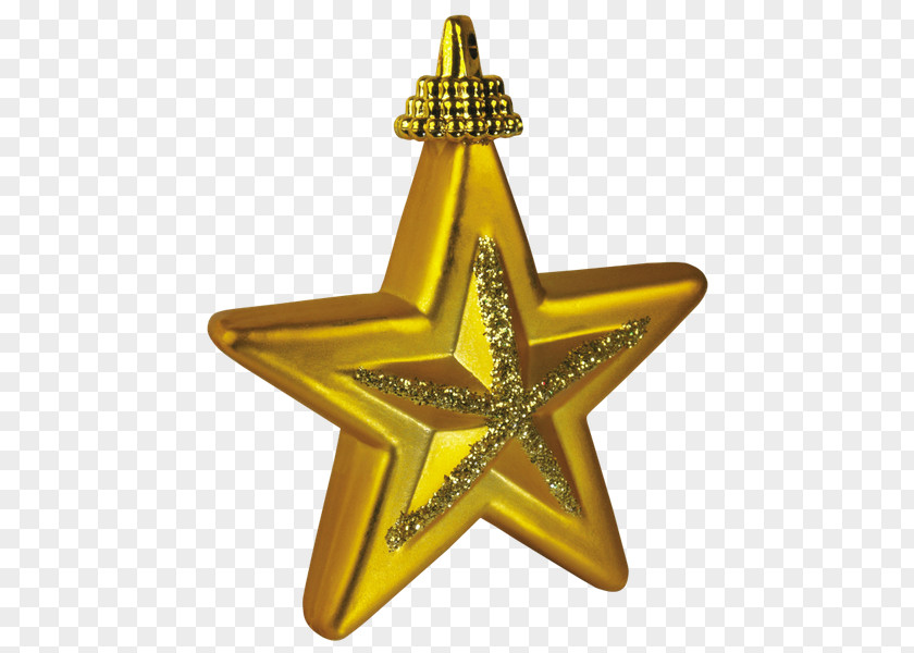 Brass Christmas Ornament 01504 Star PNG