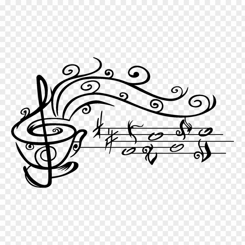 Taza De Cafe Coffee Cup Musical Note PNG