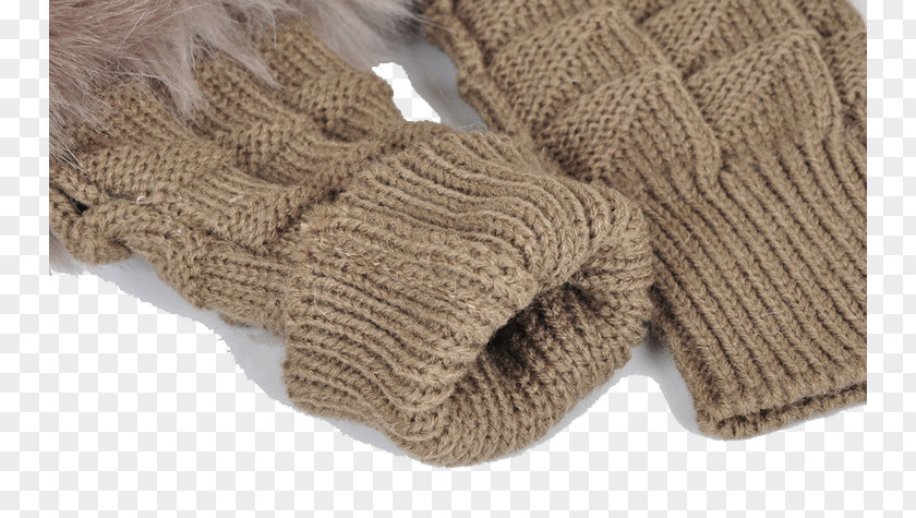 Brown Plush Gloves Wool Knitting PNG