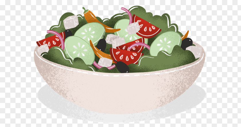 Greek Salad Flowerpot Tableware Bowl Vegetable Fruit PNG