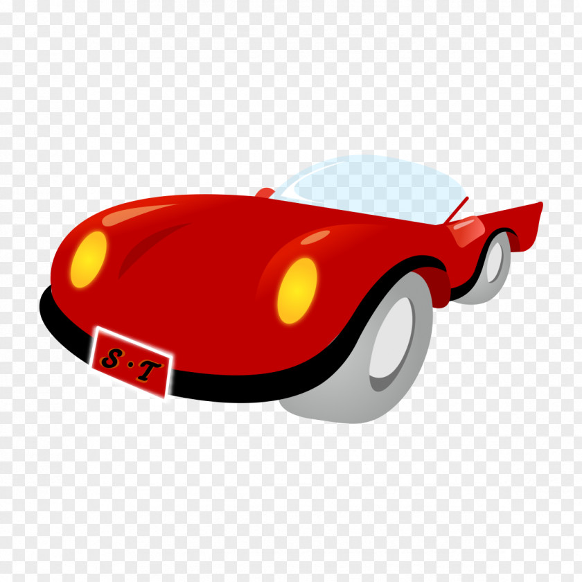 Red Sports Car Design Santa Claus PNG