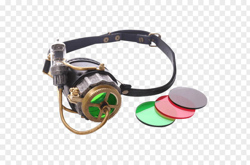 Steampunk Goggles Monocle Glasses Burning Man Leather PNG