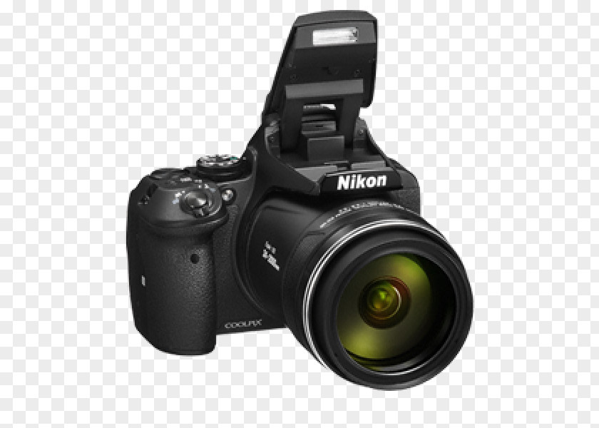 Black Point-and-shoot CameraCamera Zoom Lens Nikon Coolpix P900 16.0 MP Compact Digital Camera PNG