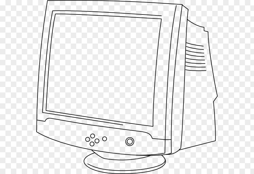 Computer Vector Monitors Line Art Drawing Clip PNG