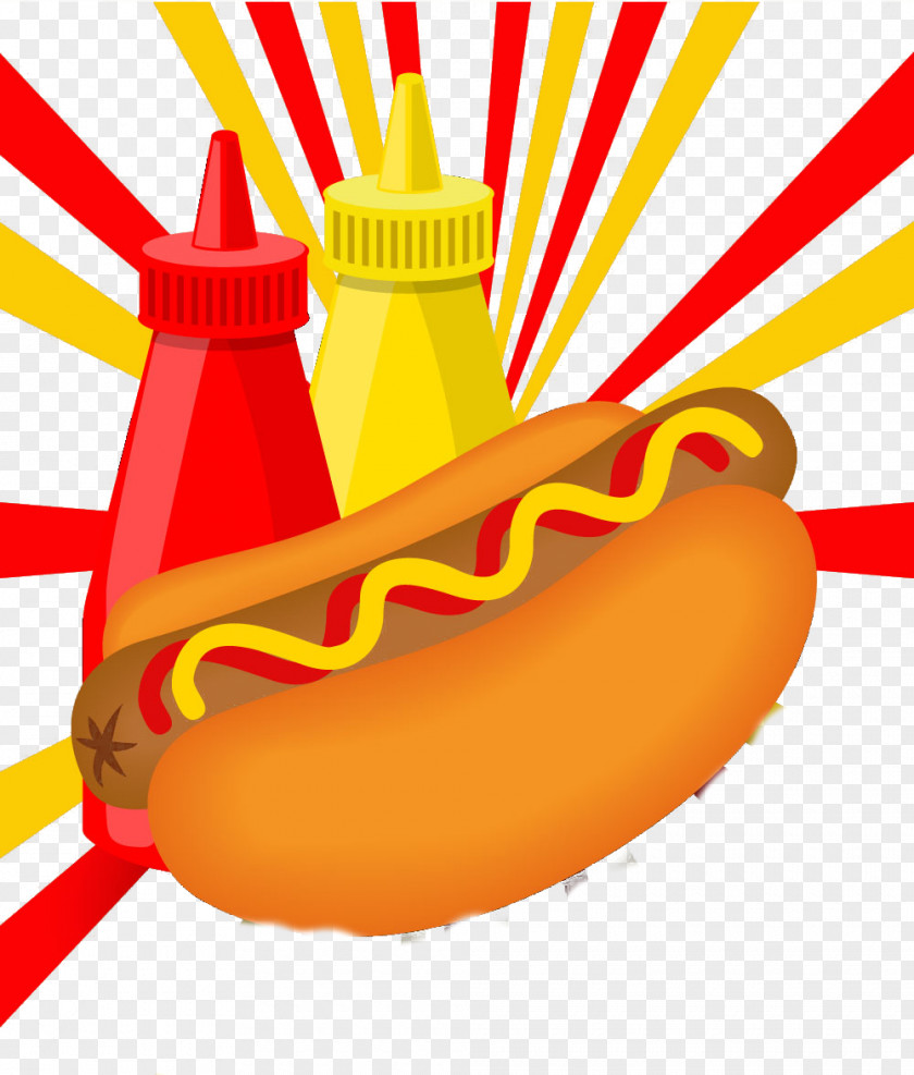 Hot Dogs, Hamburger Cartoon Elements Dog Fast Food PNG