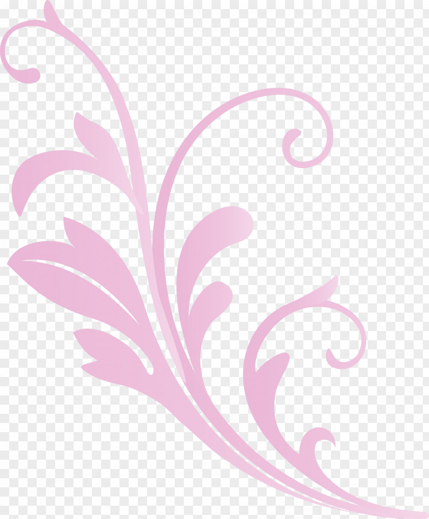 Pink Leaf Ornament Plant Pattern PNG