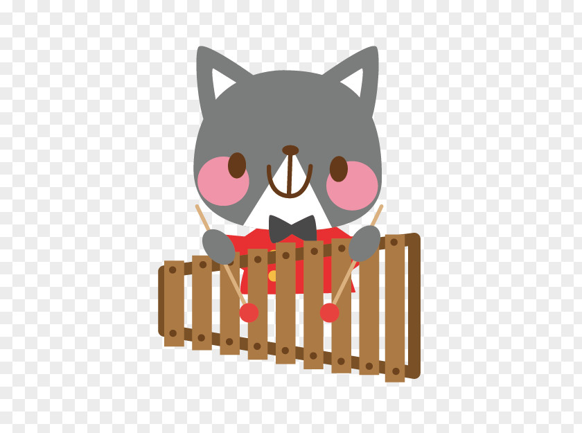 Cartoon Fox Knock Dulcimer Percussion French Horn Illustration PNG
