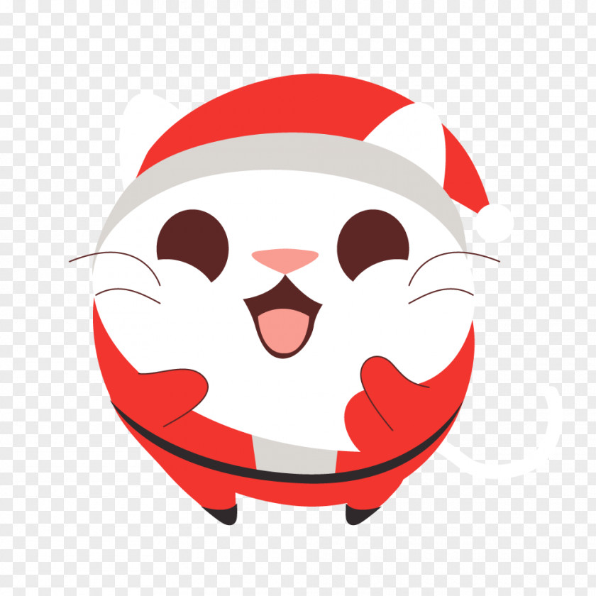 Cute Christmas Animals Cat Santa Claus Vector Graphics Day Image PNG