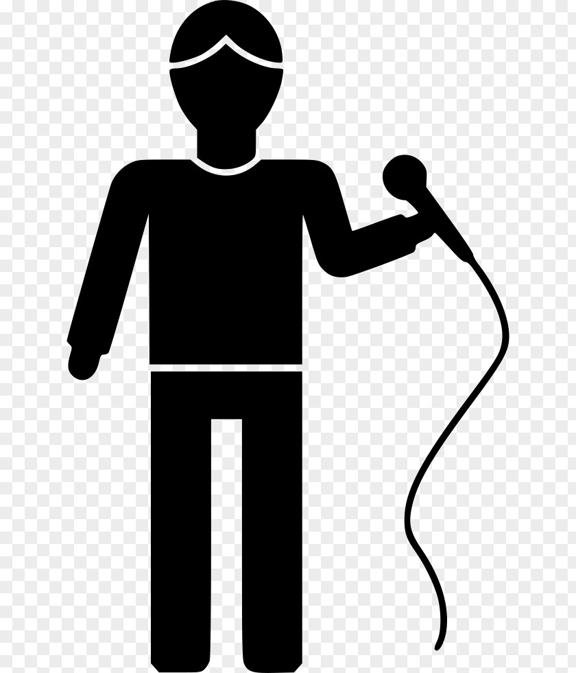 Gesture Line Art Cartoon Microphone PNG