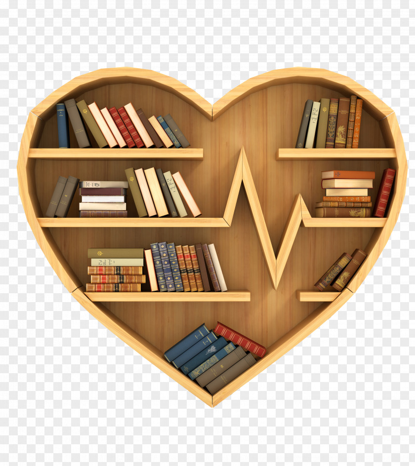 Heart-shaped Bookshelf Bookcase Stock Photography Royalty-free Clip Art PNG